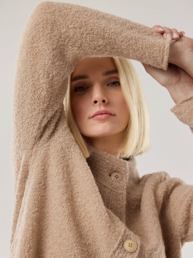 Baby Alpaka Strickjacke Sand