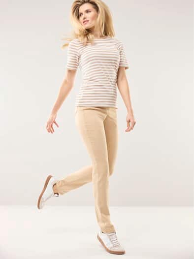 Baumwoll Ringelshirt Sand