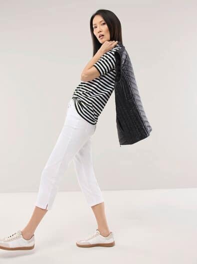 Baumwoll Ringelshirt Schwarz