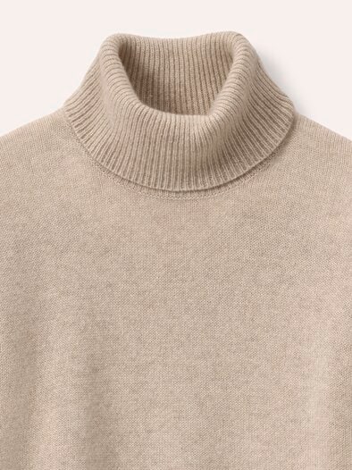 Cashmere Pullover mit Rollkragen Sesam Melange