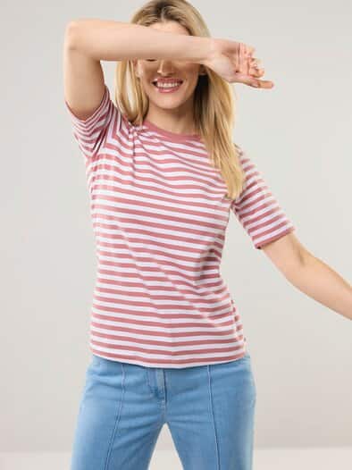 Baumwoll Ringelshirt Rosenholz