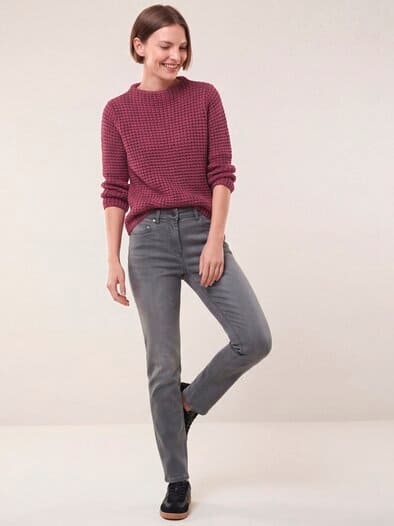 Pullover in Grobstrickoptik Hellmerlot