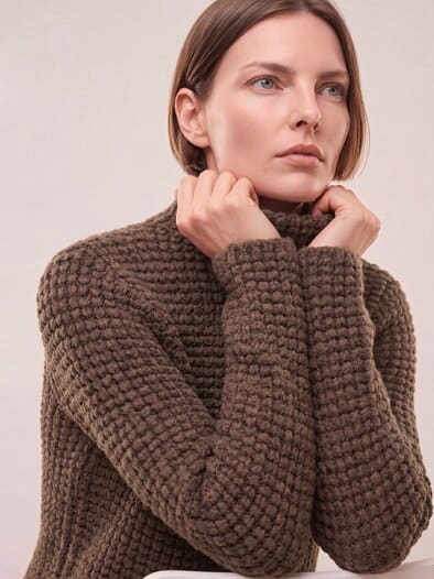 Pullover in Grobstrickoptik Kastanie