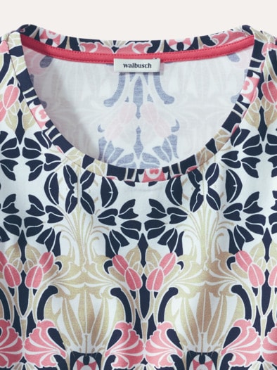 Baumwollshirt Art deco Malve