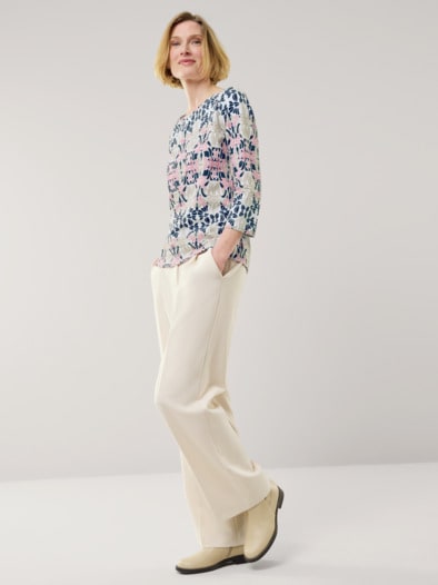 Baumwollshirt Art deco Malve