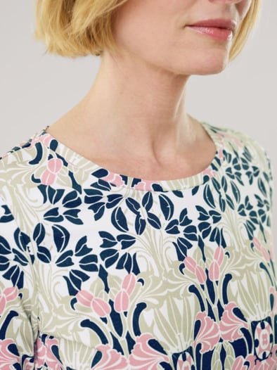 Baumwollshirt Art deco Malve