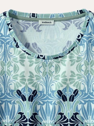 Baumwollshirt Art deco Frostgrün