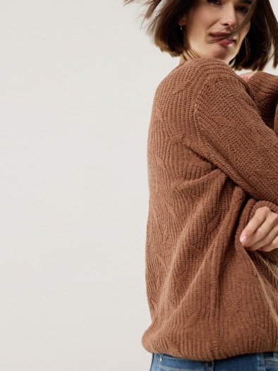 Baumwoll-Samt Pullover Toffee