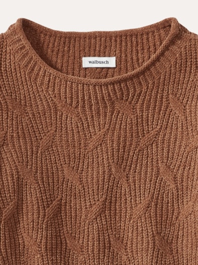Baumwoll-Samt Pullover Toffee