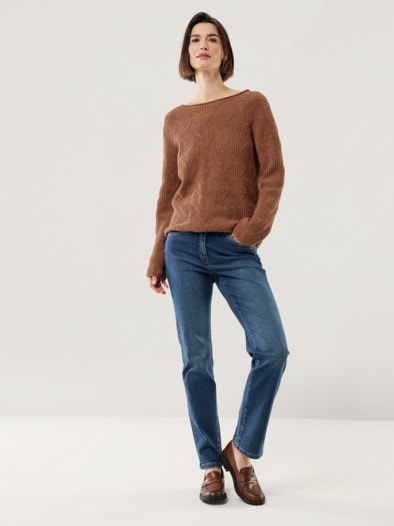 Baumwoll-Samt Pullover Toffee