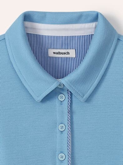 Poloshirt Strukturmuster Skyblue