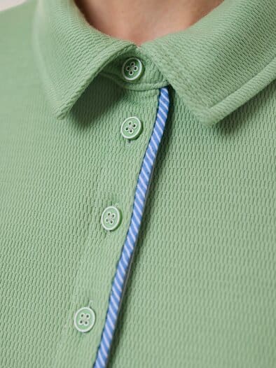Poloshirt Strukturmuster Salbei