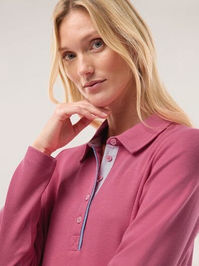 Poloshirt Strukturmuster Malve