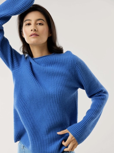 Cashmere Pullover 100 Prozent Azurblau