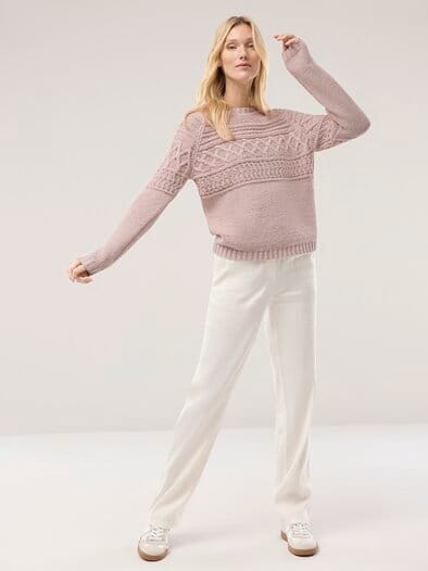 Pullover aus softem Bändchengarn Altrosa