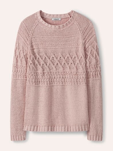 Pullover aus softem Bändchengarn Altrosa