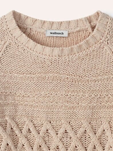 Pullover aus softem Bändchengarn Creme