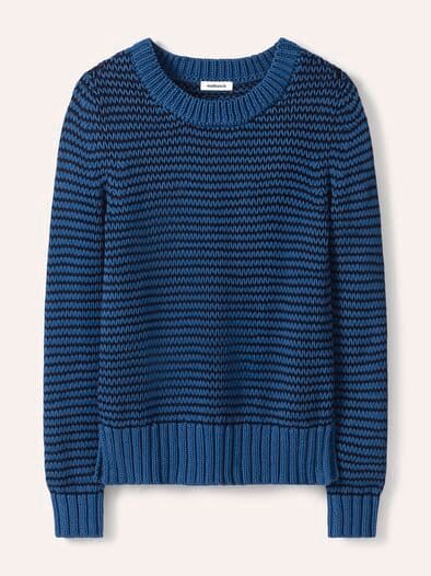 Pullover mit dezentem Streifen Nachtblau