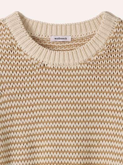 Pullover mit dezentem Streifen Creme