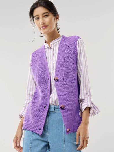 Strickweste Patentmuster Veilchen