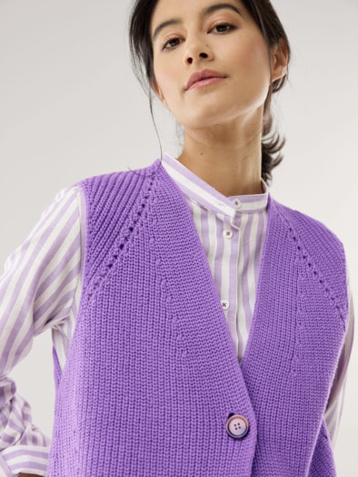 Strickweste Patentmuster Veilchen