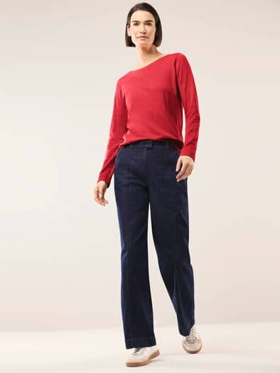 Baumwollshirt aus Flammengarn Signalrot