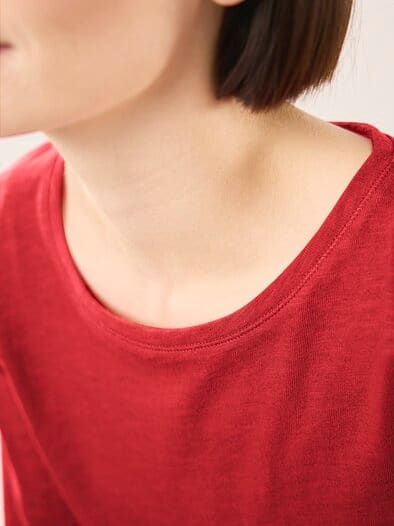 Baumwollshirt aus Flammengarn Signalrot