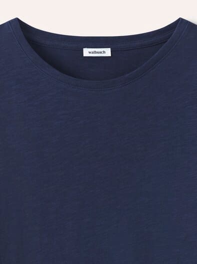 Baumwollshirt aus Flammengarn Marine