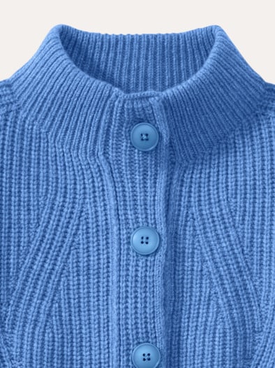 Cashmino Strickjacke Nahtlos Rauchblau Mel.