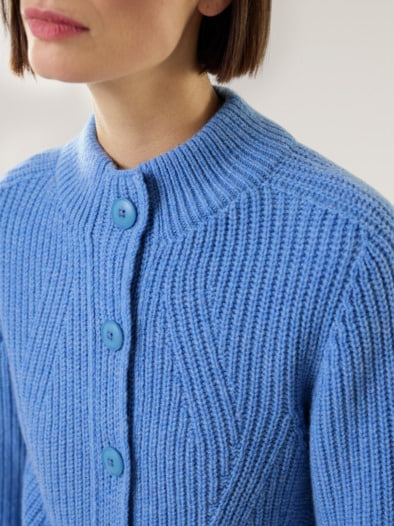 Cashmino Strickjacke Nahtlos Rauchblau Mel.