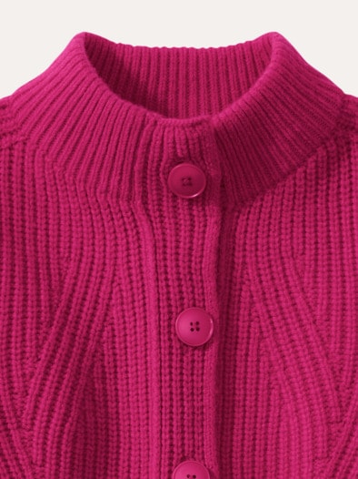 Cashmino Strickjacke Nahtlos Dunkelpink