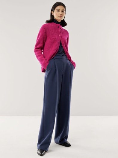 Cashmino Strickjacke Nahtlos Dunkelpink