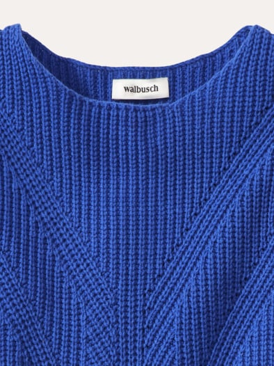 Baumwoll-Pullover Patentstrick Tintenblau