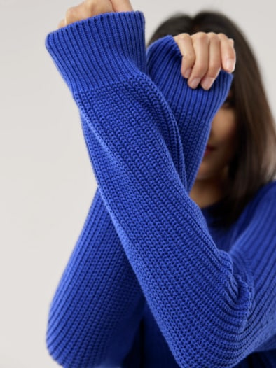 Baumwoll-Pullover Patentstrick Tintenblau