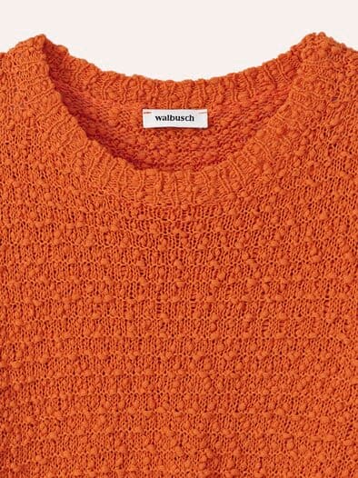 Strukturpullover mit Noppen-Effekt Dunkelorange