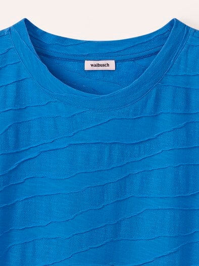 Strukturshirt Welle Königsblau