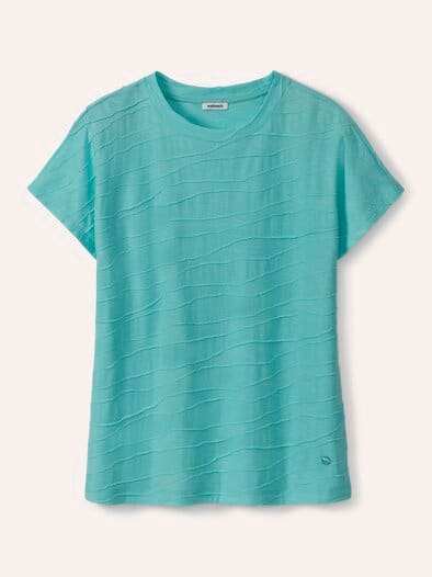 Strukturshirt Welle Wasserblau
