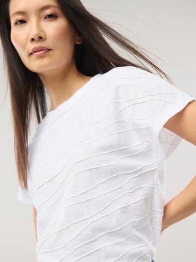 Strukturshirt Welle Weiß