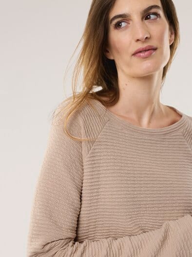 Sweatshirt mit Struktur Sand