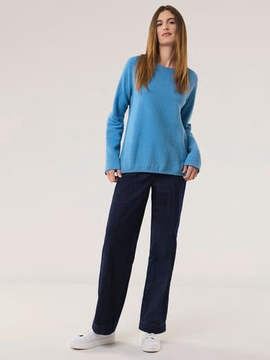 Sweatshirt mit Struktur Jeansblau