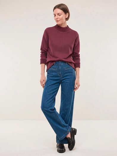 Sweatshirt mit Strick Merlot