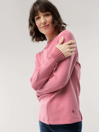 Sweatshirt mit Strick Rosenholz