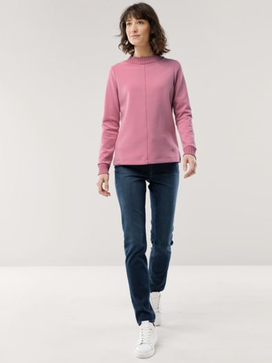 Sweatshirt mit Strick Rosenholz