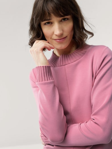 Sweatshirt mit Strick Rosenholz