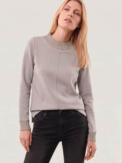 Sweatshirt mit Strick Kiesel