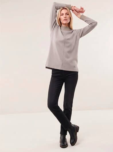Sweatshirt mit Strick Kiesel