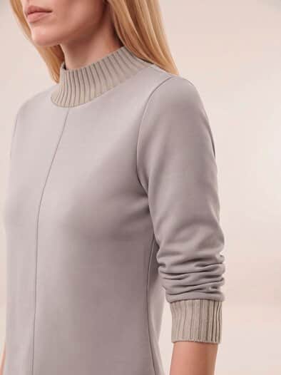 Sweatshirt mit Strick Kiesel