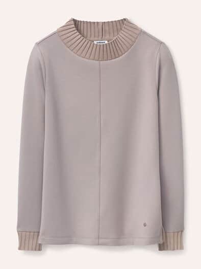 Sweatshirt mit Strick Kiesel