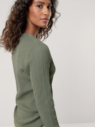 Baumwollshirt Easycare Khaki