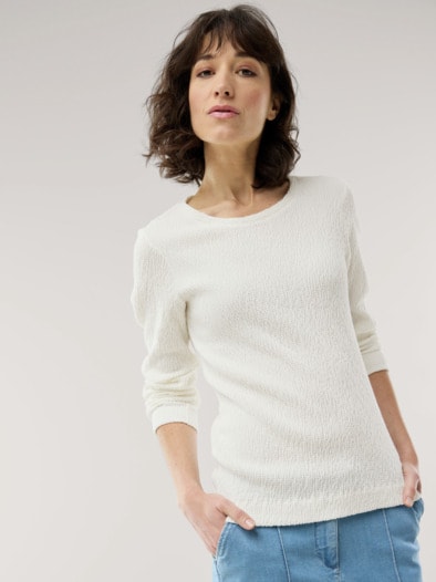 Baumwollshirt Easycare Offwhite
